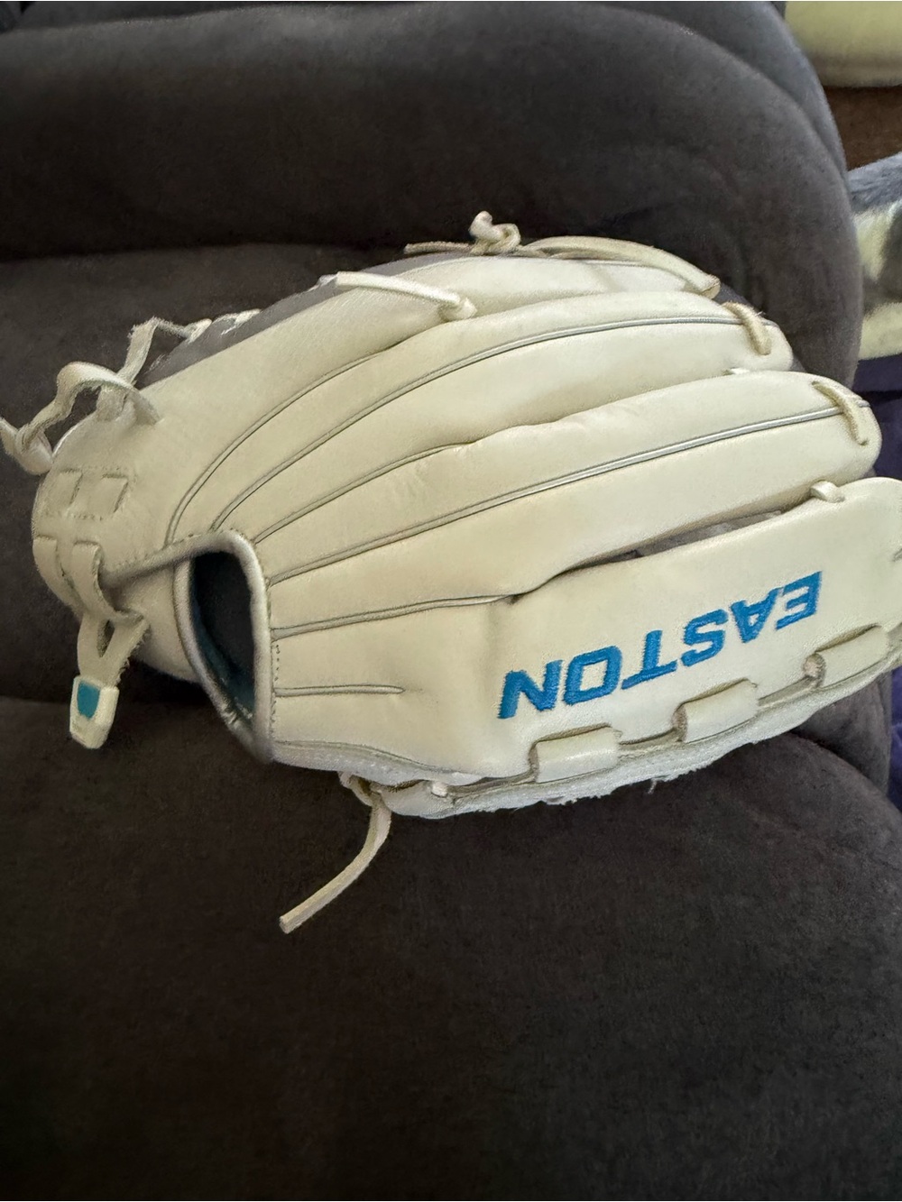 Easton Ghost White and Silver Leather softball Glove 12 1/2in
